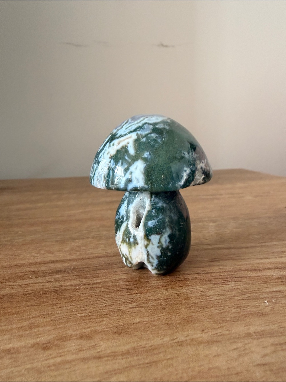 Polished Moss Agate Mushroom
